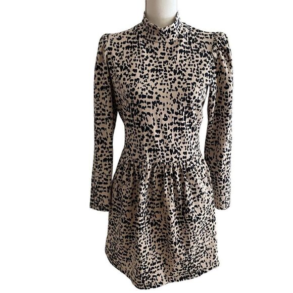 La Vie Rebecca Taylor Printed High Neck Dress Size Medium - Picture 4 of 8